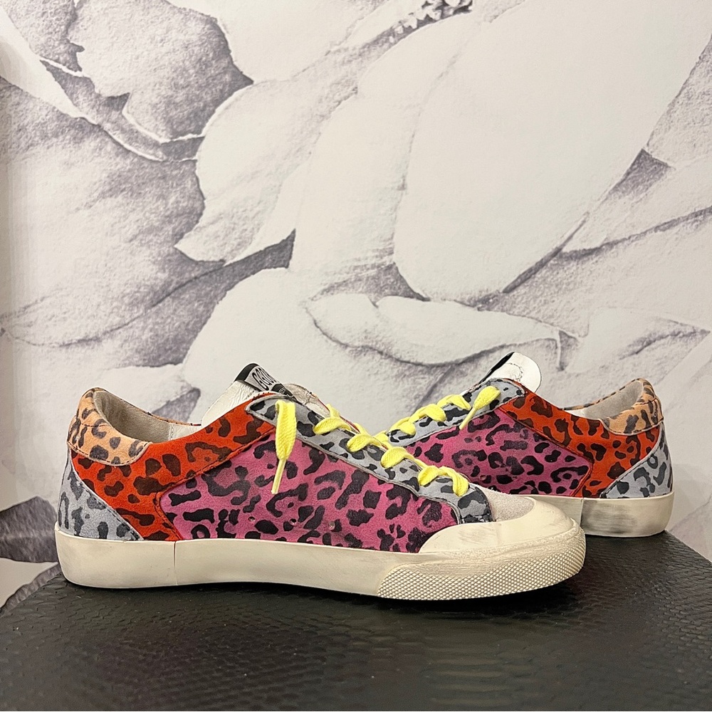 HTF GOLDEN GOOSE Multi COLOR Leopard SUPERSTAR Penstar 37 - Picture 9 of 12